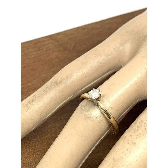 Diamond Engagement Ring 14k Yellow Gold 0.20 Carat Estate Jewelry Size 6… - Picture 13 of 14
